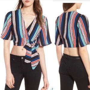 Crop top Lush M stripe wrap crop top size M